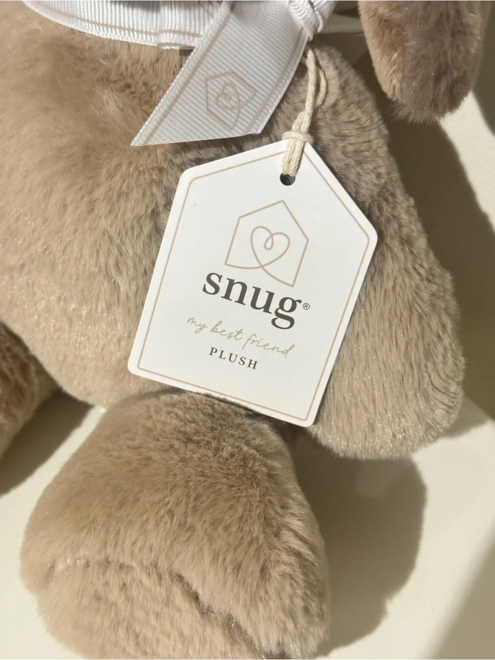 Plush Puppy Dog Toy in Taupe